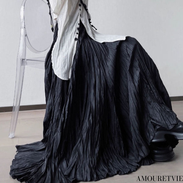 シワ加工ロングスカート クリンクル加工 モダン /レディース モレビー|モード系ファッションブランド